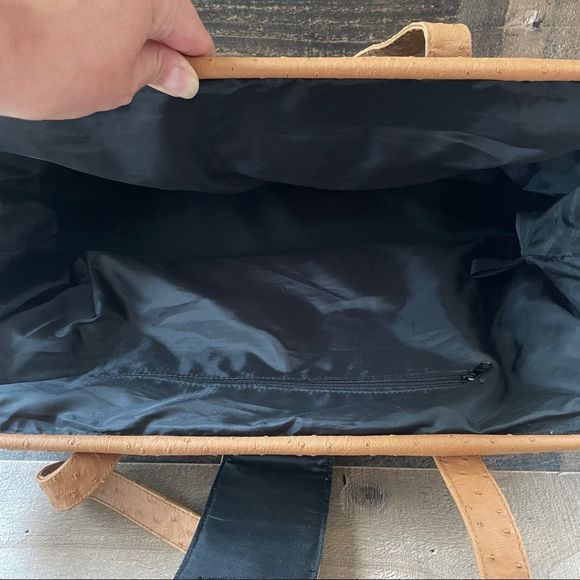 Elizabeth Arden Vegan Ostrich Shoulder Satchel Travel Bag - Picture 8 of 13